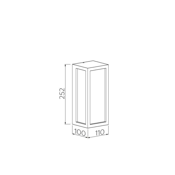 GTV Lighting - Applique murale LED VASTI - 100x110x252 - 1xE27 - Noir - Réf : OS-VASE27B-10