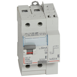 Legrand - DX3 - Interrupteur Différentiel - 2P - 63A - 30mA - Type AC - Réf : 411633