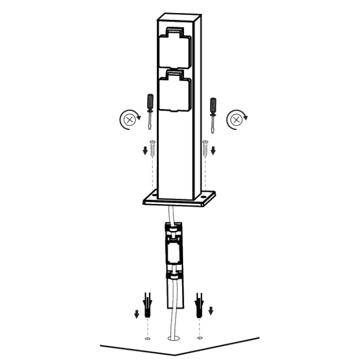 Kanlux - Poteau de jardin avec prises 230V - Réf : 36586
