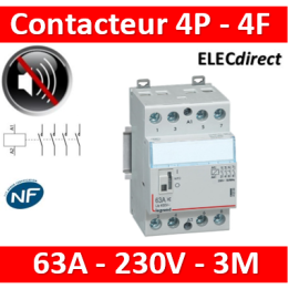 Legrand - Contacteur de puissance 4P bobine 230V - Silencieux - 63A - 4F - 3M - 412563