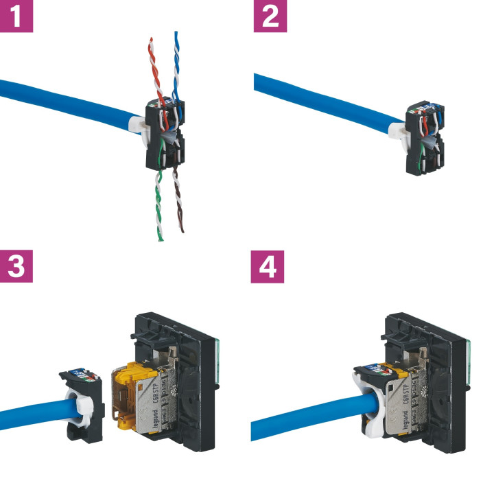 Legrand - Prise RJ 45 Prog Mosaic - Cat.6A - STP - 2 mod - blanc - LCS² - 076576