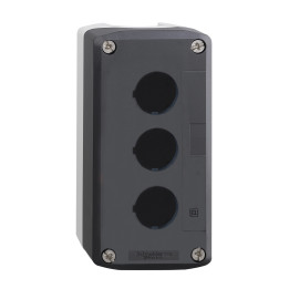 Schneider - Harmony boite - 3 trous - couvercle gris foncé - fond gris clair - Réf : XALD03