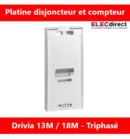 Legrand - Platine pour Disjoncteur branchement + Compteur - TRI - DRIVIA 13M et 18M - Réf : 401184