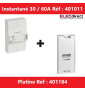 Legrand - Disjoncteur de branchement EDF 30/60A instantané + platine disjoncteur tripolaire - Réf : 401011 + Réf : 401184