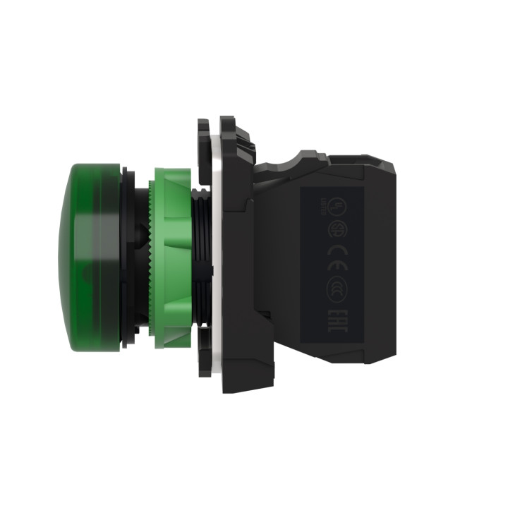 Schneider - Harmony voyant rond Ø22 - IP66 - vert - LED intégrée - 240V - Réf : XB5AVM3