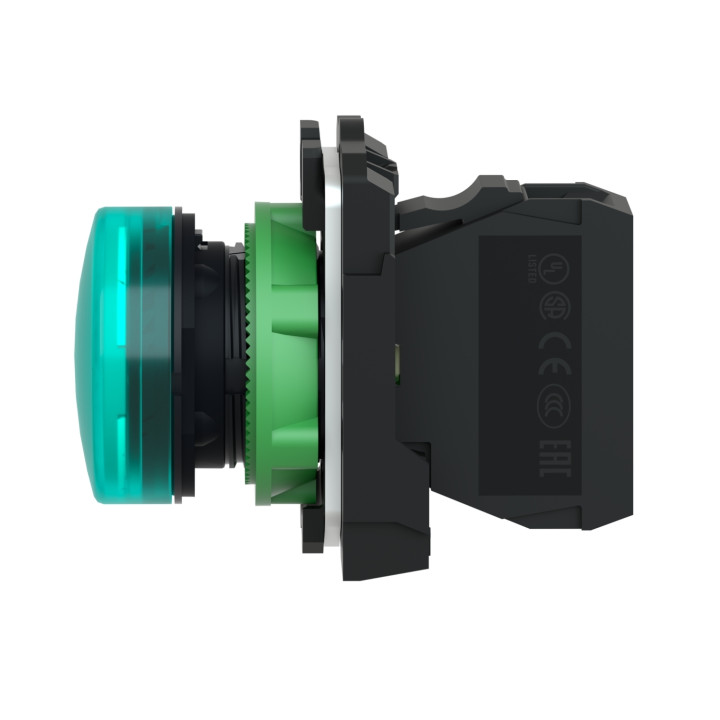 Schneider - Harmony voyant rond Ø22 - IP66 - vert - LED intégrée - 240V - Réf : XB5AVM3