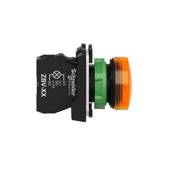 Schneider - Harmony voyant rond Ø22 - IP66 - orange - LED intégrée - 240 V  - Réf : XB5AVM5