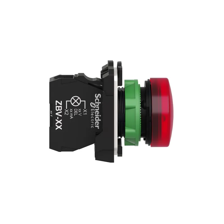 Schneider - Harmony voyant rond Ø22 - IP66 - rouge - LED intégrée - 240V - Réf : XB5AVM4