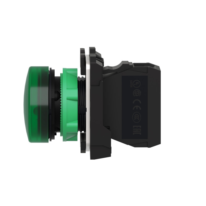 Schneider - Harmony voyant rond Ø22 - IP66 - vert - LED intégrée - 24V - Réf : XB5AVB3