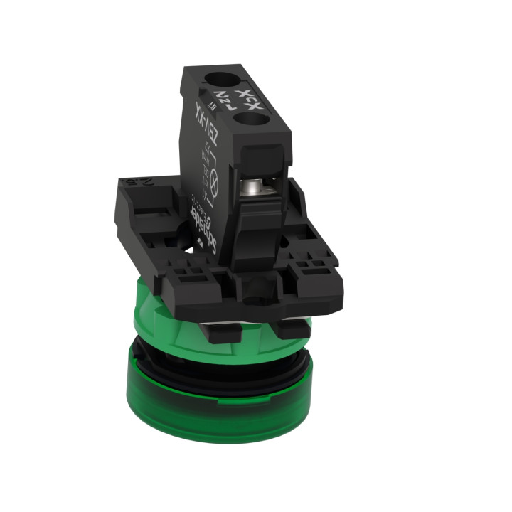 Schneider - Harmony voyant rond Ø22 - IP66 - vert - LED intégrée - 24V - Réf : XB5AVB3
