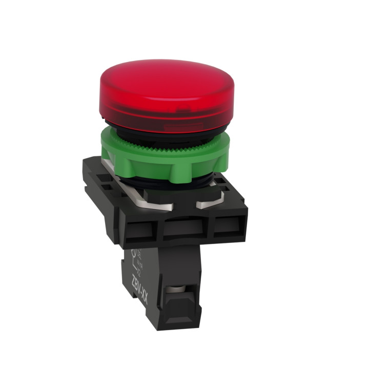 Schneider - Harmony voyant rond Ø22 - IP66 - rouge - LED intégrée - 24V - Réf : XB5AVB4