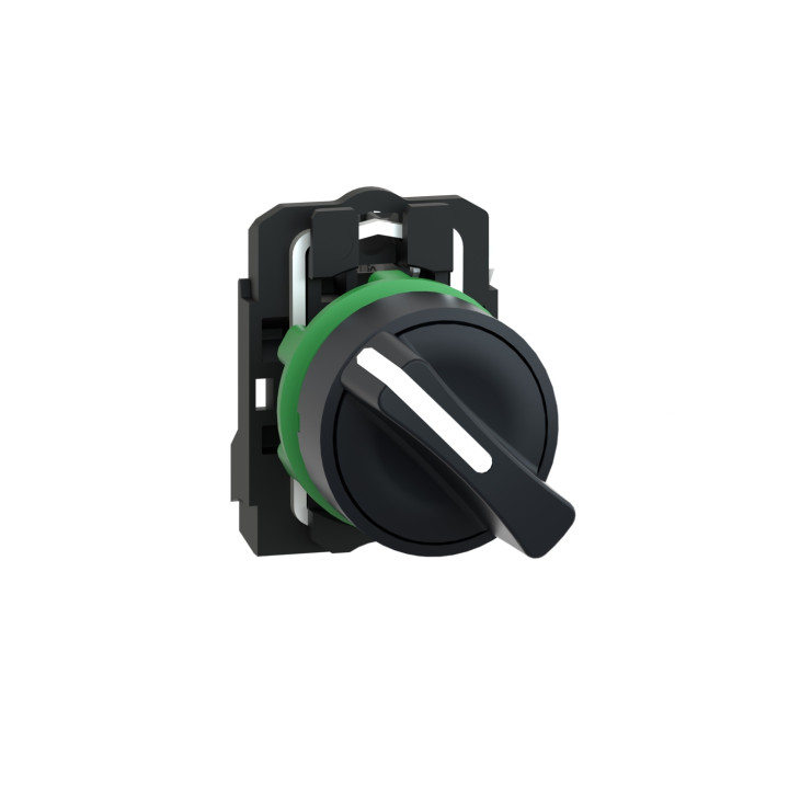 Schneider - Harmony bouton tournant noir Ø22 - à manette - 2 positions - 1F - Réf : XB5AD21