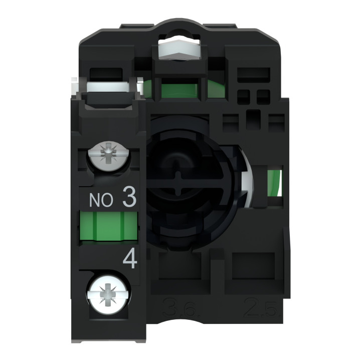 Schneider - Harmony XB5 - Bouton poussoir à impulsion Ø22 - 1F - vert - vis étrier -  Réf : XB5AA31
