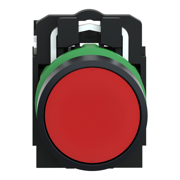 Schneider - Harmony XB5 - Bouton poussoir à impulsion Ø22 - 1O - rouge - vis étrier -  Réf : XB5AA42