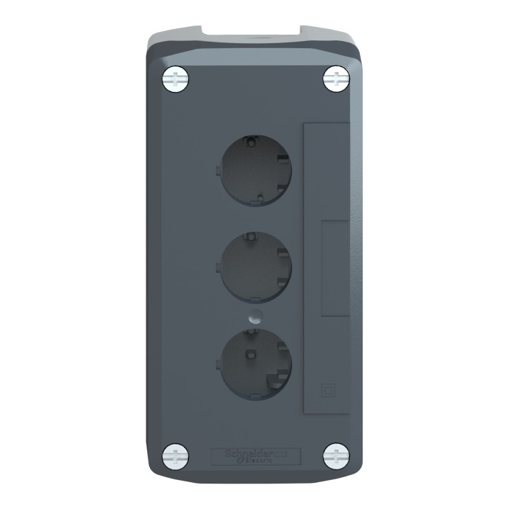 Schneider - Harmony boite - 3 trous - couvercle gris foncé - fond gris clair - Réf : XALD03