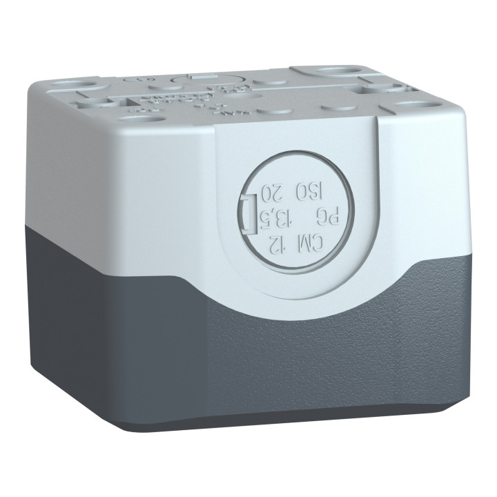 Schneider - Harmony boite - 1 trou - couvercle gris foncé - fond gris clair - Réf : XALD01