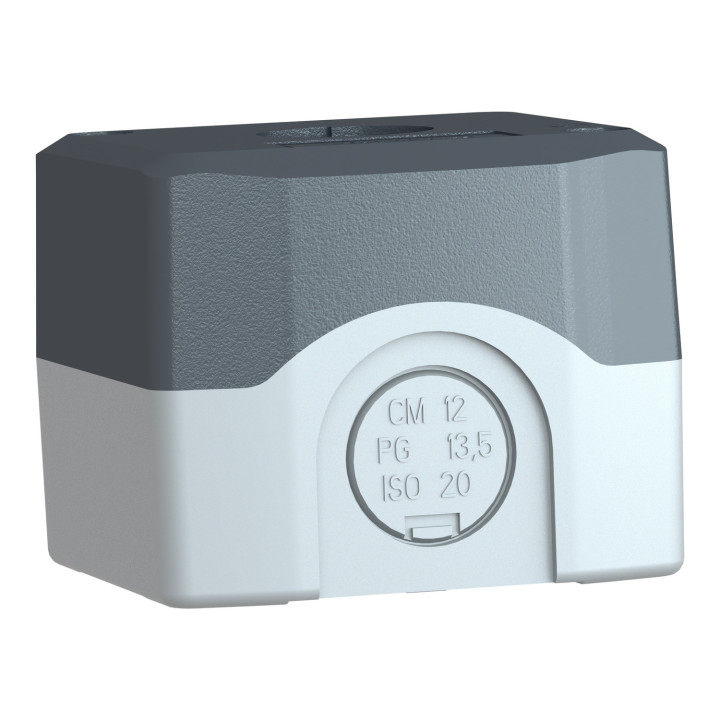 Schneider - Harmony boite - 1 trou - couvercle gris foncé - fond gris clair - Réf : XALD01