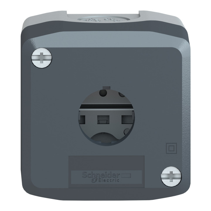 Schneider - Harmony boite - 1 trou - couvercle gris foncé - fond gris clair - Réf : XALD01