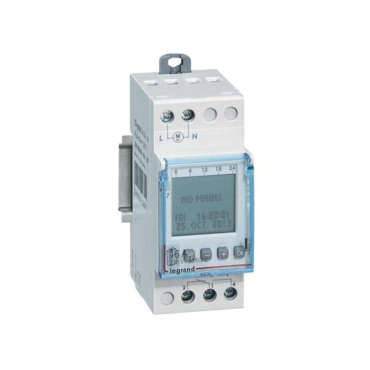 Legrand - Interrupteur horaire programmable digital - multifonction - AUTO -  1 sortie - 16A - 250V - Réf.: 412631