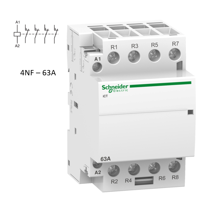 Schneider - Acti9 - Contacteur iCT - 63A - 4NF - 230/240V - 50Hz - Réf : A9C20867
