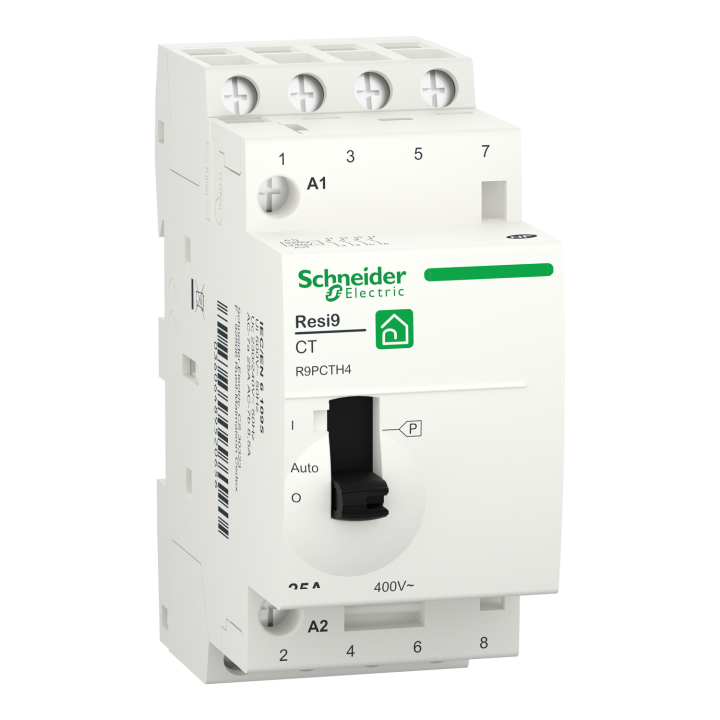Schneider -  contacteur heures creuses - 4NO 25A - commande manuelle - R9PCTH4