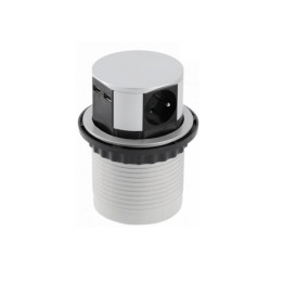 GTV Lighting - Multiprise encastrable COMFORT Ø100 - 3 x 2P+T + 2 x USB-A -Réf.: AE-BPW3U100U-53
