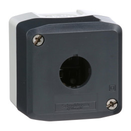 Schneider - Harmony boite - 1 trou - couvercle gris foncé - fond gris clair - Réf : XALD01