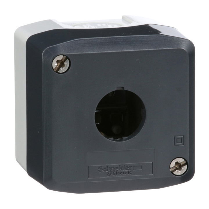 Schneider - Harmony boite - 1 trou - couvercle gris foncé - fond gris clair - Réf : XALD01