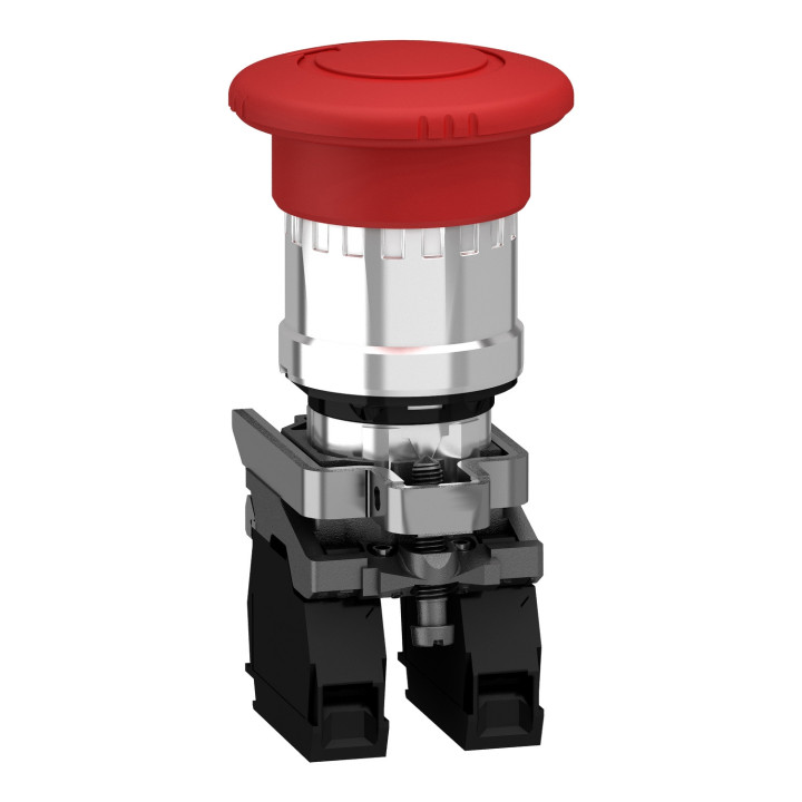 Schneider - Harmony arrêt d'urgence rouge Ø22- tête Ø 40 - tourner pour déverrouiller - 2O - XB4BS8444