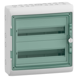 Schneider - Coffret Mureva - 2 rangées 18 Modules - IP65/IK09 - Réf : 13965M