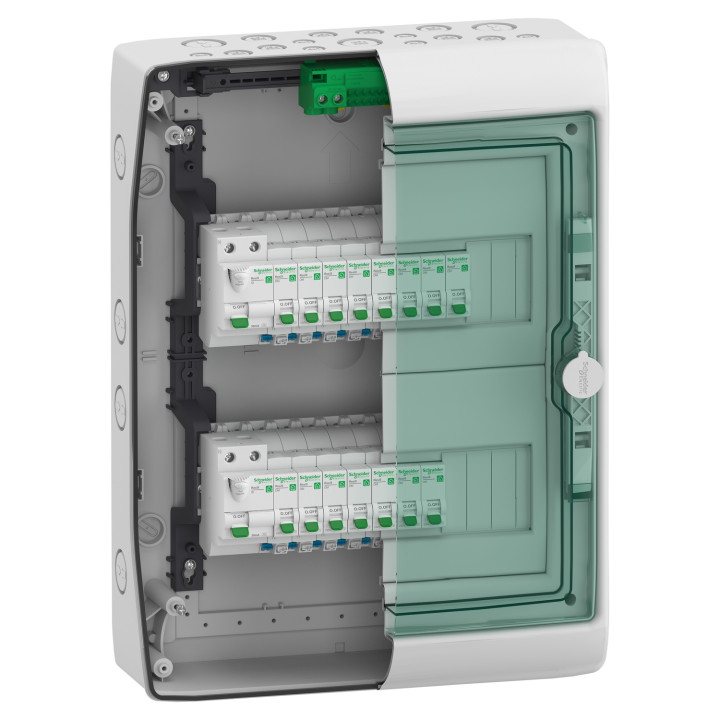 Schneider - Coffret Mureva - 2 rangées 18 Modules - IP65/IK09 - Réf : 13965M