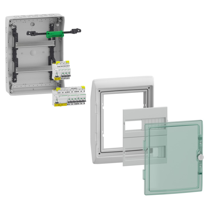 Schneider - Coffret Mureva - 2 rangées 18 Modules - IP65/IK09 - Réf : 13965M