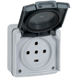 Legrand Plexo - Prise de courant 3P+N+T 20A - saillie - IP55/IK08 - 091657