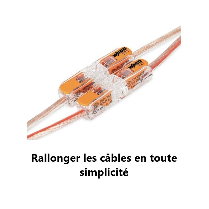 Wago - Boîte de 60 Bornes auto fils souples/rigides x 1 (0,2 à 4 mm2) - Réf.: 221-2411