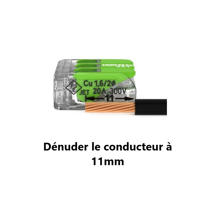 WAGO - Boîte de 50 Bornes Verte auto fils souple et rigide 0,2 à 4mm2 - Réf.: WAG 221-423