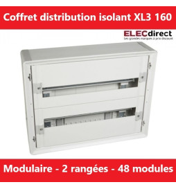 Legrand - Coffret de distribution 48 modules - 2 rangées de 24M - Tout modulaire - XL3 160 - Réf : 401802
