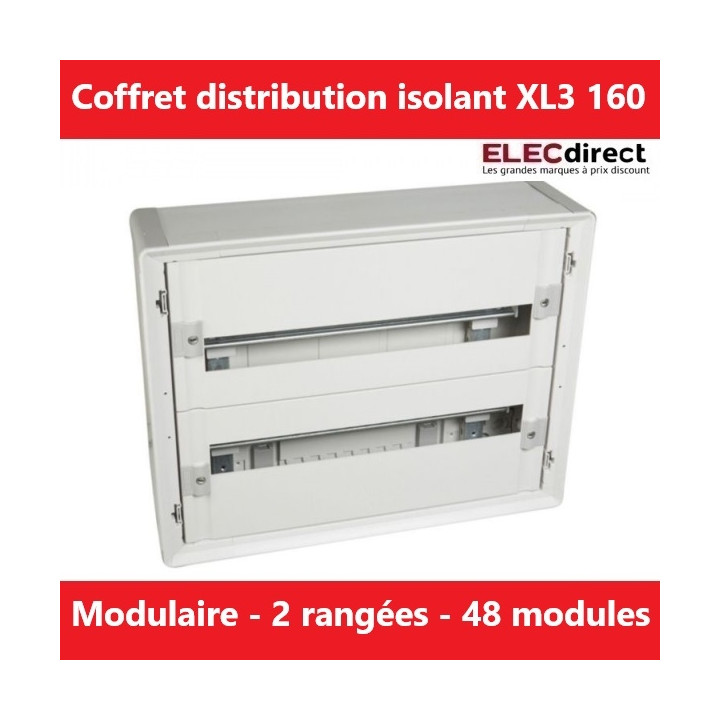 Legrand - Coffret de distribution 48 modules - 2 rangées de 24M - Tout modulaire - XL3 160 - Réf.: 401802