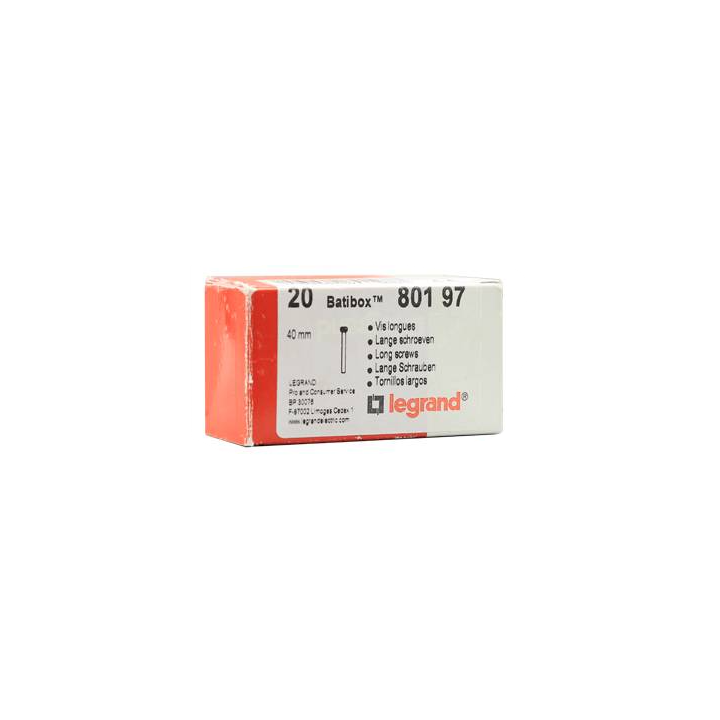 Legrand - Vis longue pour toutes boites Legrand Batibox par 20 - d3 mm - Long. 40 mm - 080197