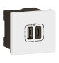 Legrand - Mosaic Link - Prise USB Type-A + USB Type-C - 3A - 15W - 2 modules - Réf : 077570L
