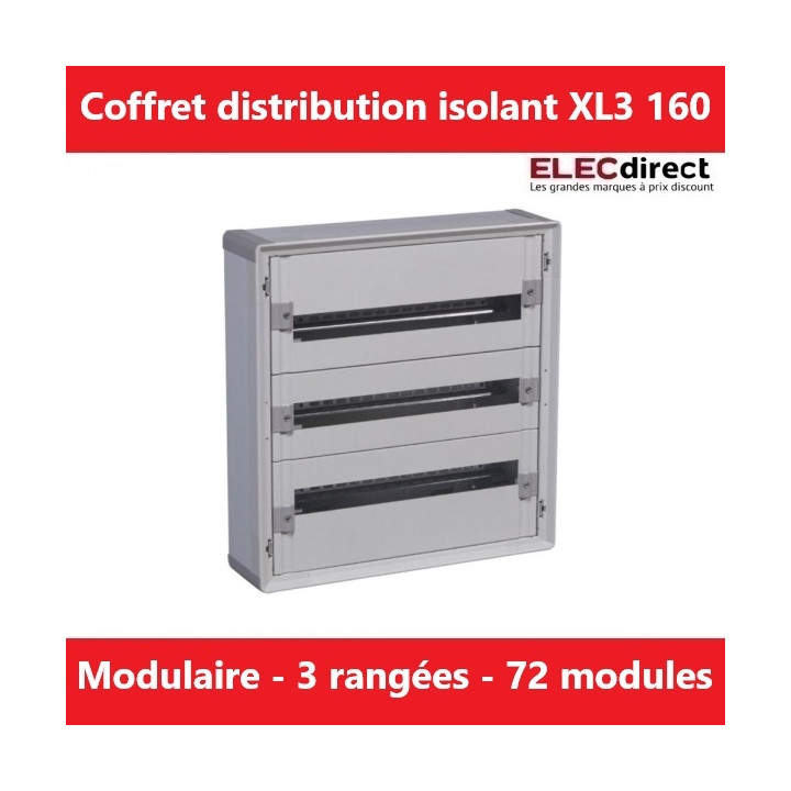 Legrand - Coffret de distribution 72 modules - 3 rangées de 24M - Tout modulaire - XL3 160 - Réf.: 401803