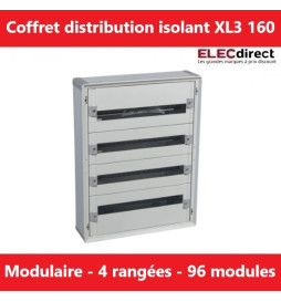 Legrand - Coffret de distribution 96 modules - 4 rangées de 24M - Tout modulaire - XL3 160 - Réf : 401804
