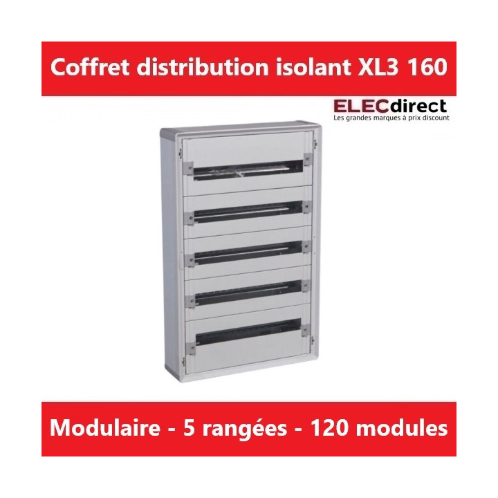 Legrand - Coffret de distribution 120 modules - 5 rangées de 24M - Tout modulaire - XL3 160 - Réf.: 401805