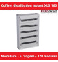 Legrand - Coffret de distribution 120 modules - 5 rangées de 24M - Tout modulaire - XL3 160 - Réf : 401805