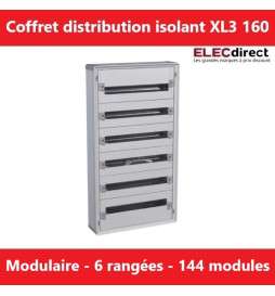 Legrand - Coffret de distribution 144 modules - 6 rangées de 24M - Tout modulaire - XL3 160 - Réf : 401806