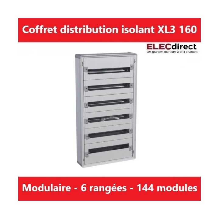 Legrand - Coffret de distribution 144 modules - 6 rangées de 24M - Tout modulaire - XL3 160 - Réf.: 401806