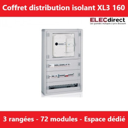 Legrand - Coffret de distribution 72 modules - avec espace dédié - XL3 160 - Réf.: 401815