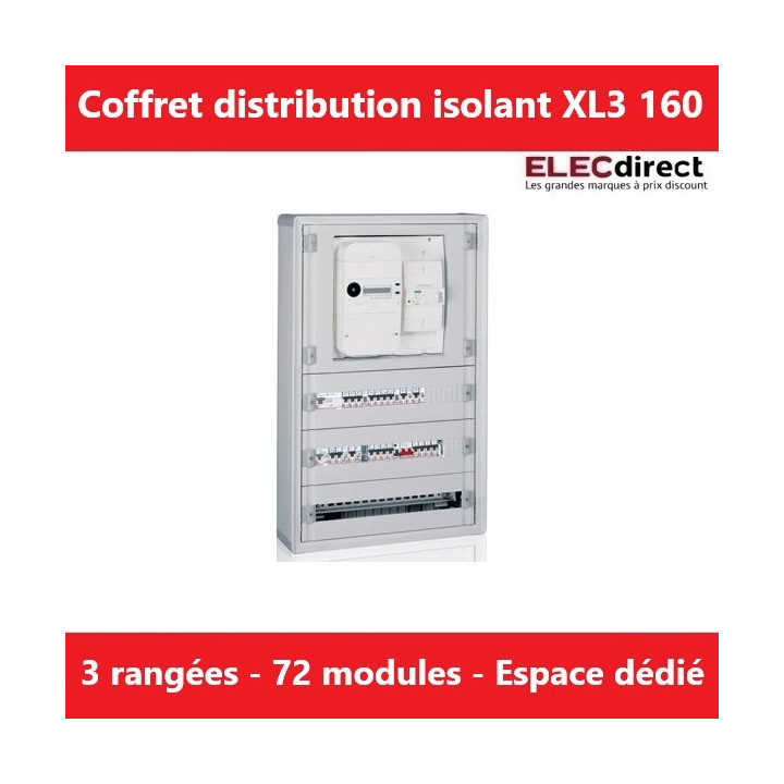 Legrand - Coffret de distribution 72 modules - avec espace dédié - XL3 160 - Réf.: 401815