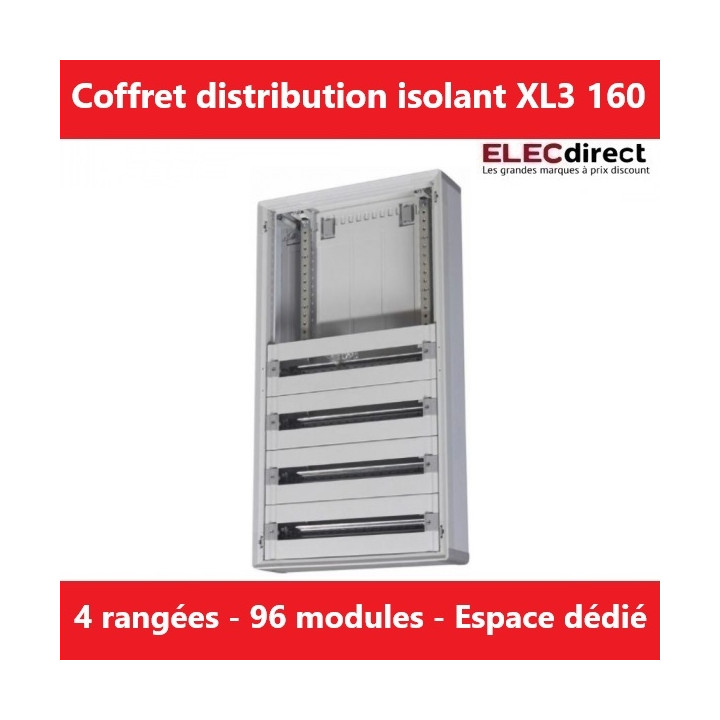 Legrand - Coffret de distribution 96 modules - AVEC espace dédié pour kit de branchement - XL3 160 - Réf.: 401816