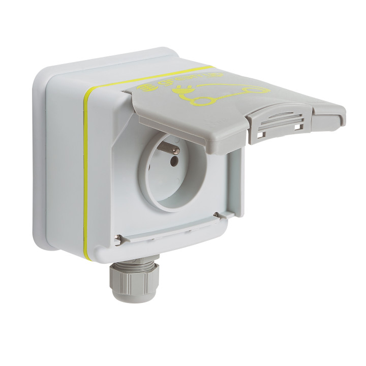Legrand - Kit prise saillie étanche Green'up véhicule électrique + Disjoncteur différentiel - 20A - HPI - Réf : 090471 + 410754