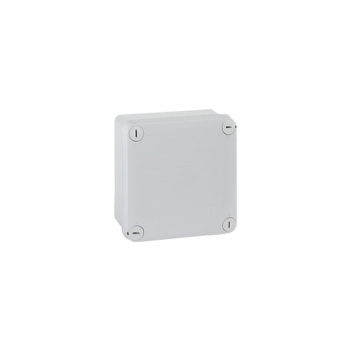 Legrand - Boîte de dérivation carrée faces lisses pour presse-étoupe Plexo 105x105x55mm - gris RAL7035 - Réf : 092020